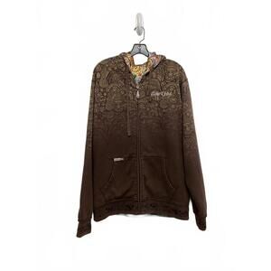 Ecko Unltd. Reversible Zip-Up Hoodie Jacket Hip Hop Skate Graffiti Streetwear XL